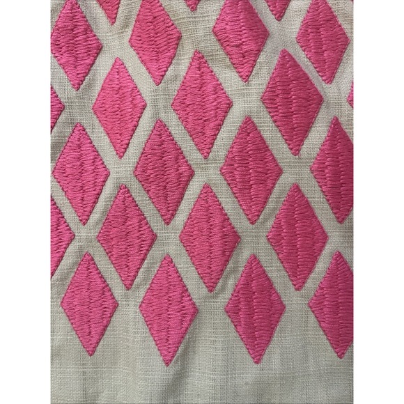 Boden Pencil Skirt With Diamond Shape Design Size‎ 6 Pink Tan Cotton Casual - Picture 8 of 10